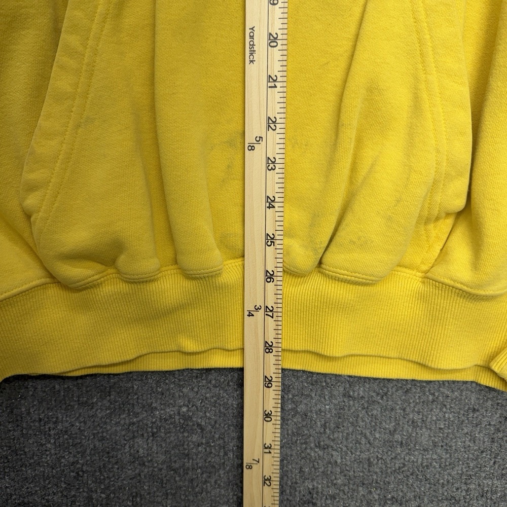 Fox Racing Hoodie Large Men's Y2K Yellow/Black Faded Biker Skater - Picture 3 of 6